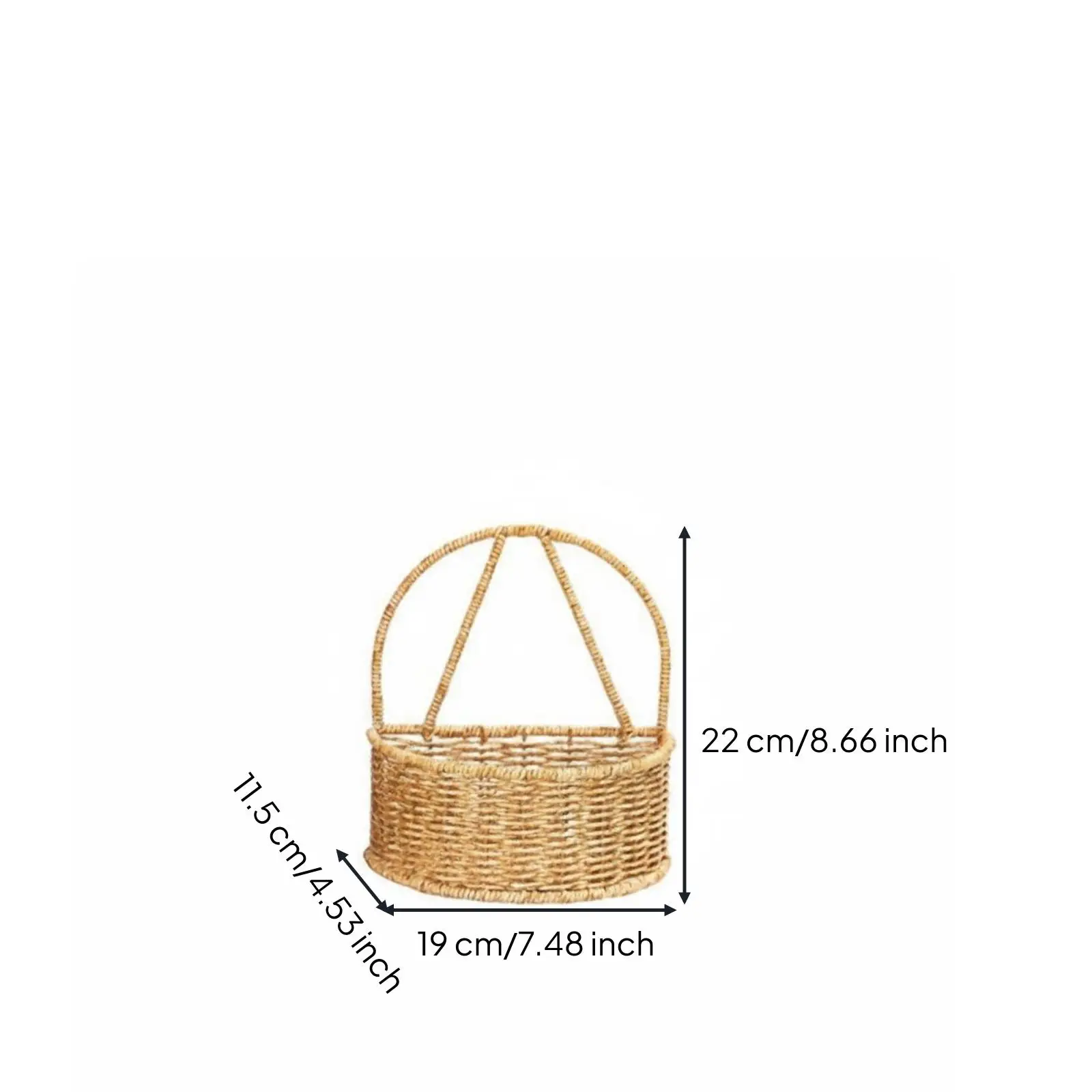 Wall Mounted Woven Basket for Entryway Storage Handmade Beige Organizer Basket