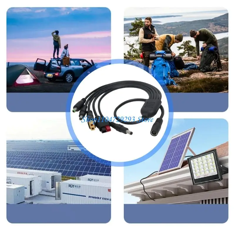 Solar Charging Adapter DC7909 Female to XT60 DC5521 DC6530 Cord Safe Features 