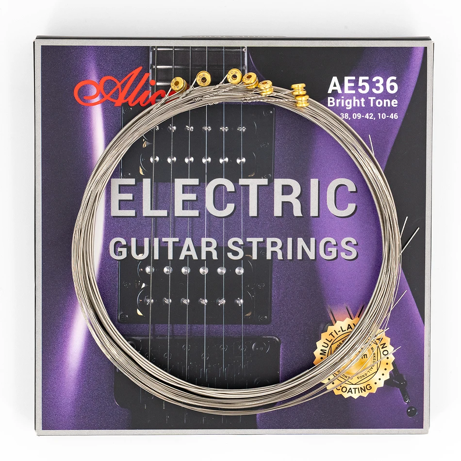 Alice AE536 Electric Guitar Strings Hexagonal High-carbon Steel Core Multipolymer Anti-rust Coating Performance Strings