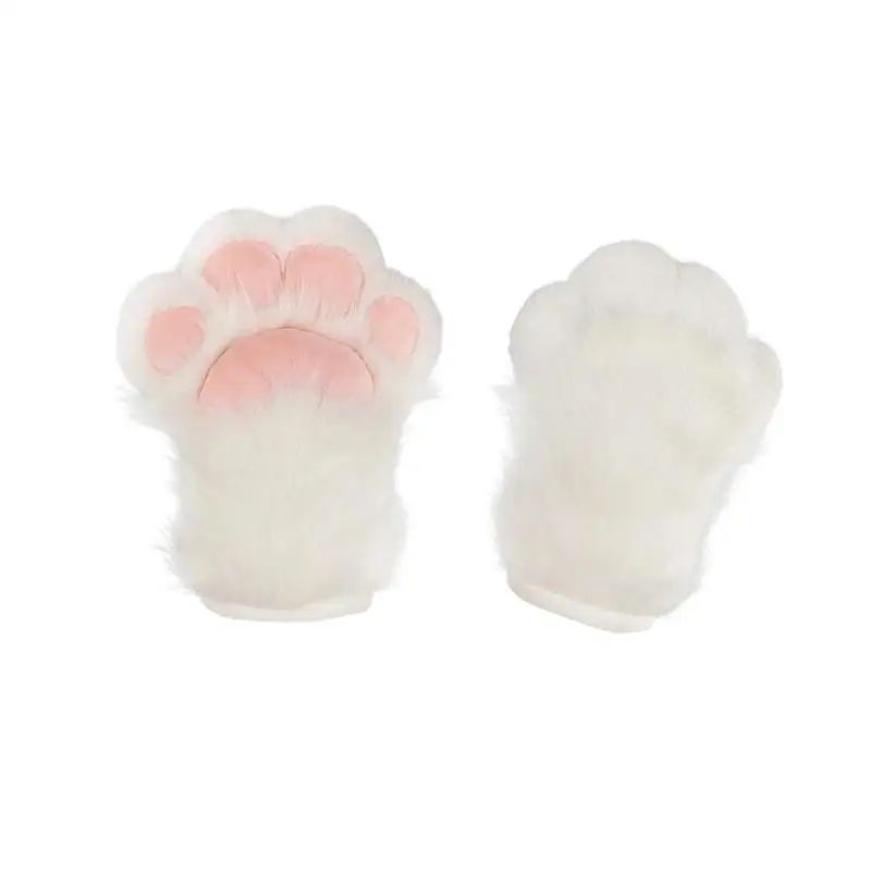 A52E Halloween-Hundekostüm mit pelzigem Tierkopf, Hundefellanzug, Maske, Handschuhe, Schwanz – Detail 10