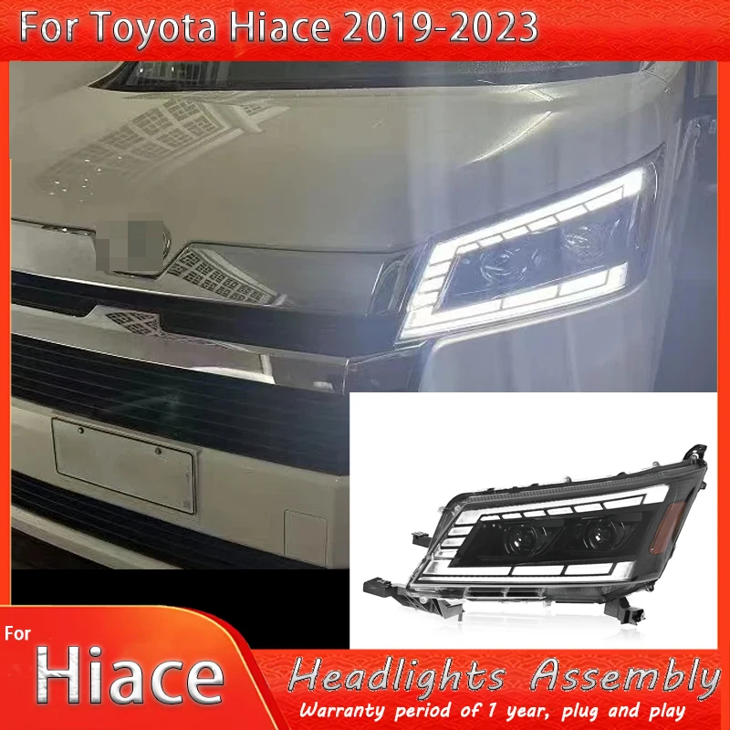 

Car For Toyota Hiace Headlights 2019-2022 Upgrade Modified to New DRL Dynamic Turn Signal LED Headlight Auto Accessories