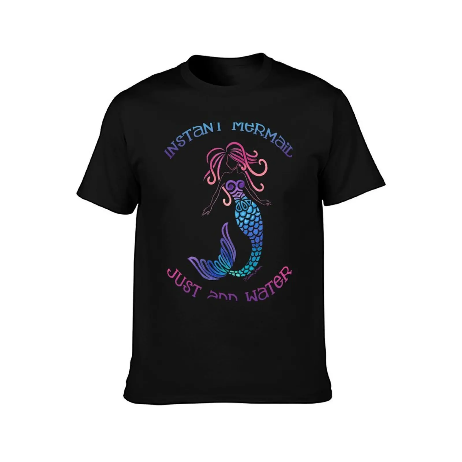 Instant Mermaid Just Add Water T-Shirt Retro Style Print Casual Top T-Shirt