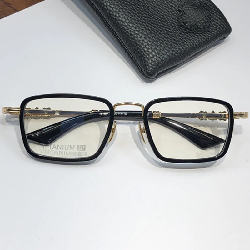 2024New CHRetro-Vintage Small Rectangular Titanium Fullrim Glasses 247 52-21-141 Lightweight Eyeglasses for Prescription