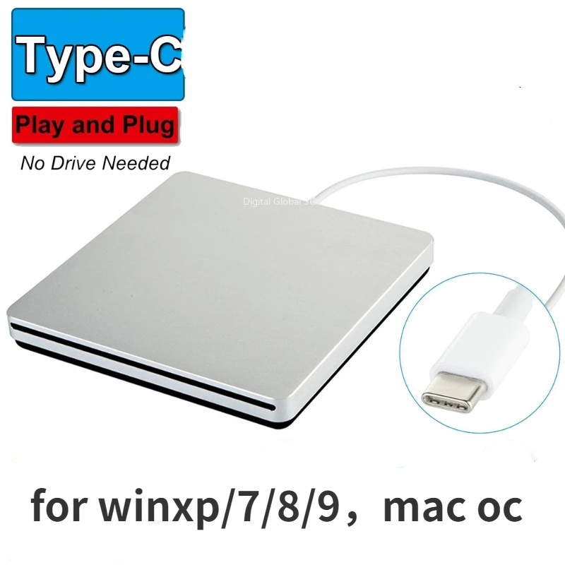 Tp-c DVD Drives Optical Drive External DVD RW Burner Writer Recorder Slot Load CD ROM Player for Apple Macbook Pro Laptop PC Hot