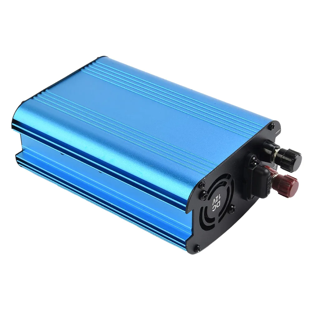 High Power Power Inverter W/Power Cord 1 Set 12V/24V-220V 4000W Aluminum Alloy Blue Modified Sine Wave Brand New