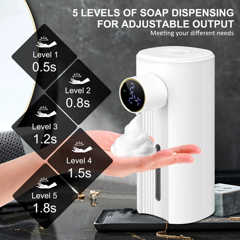 Automatic Soap Dispenser Foaming Touchless Auto Dish Soap Dispenser Hands Free Soap Dispenser Smart Electric Recharge