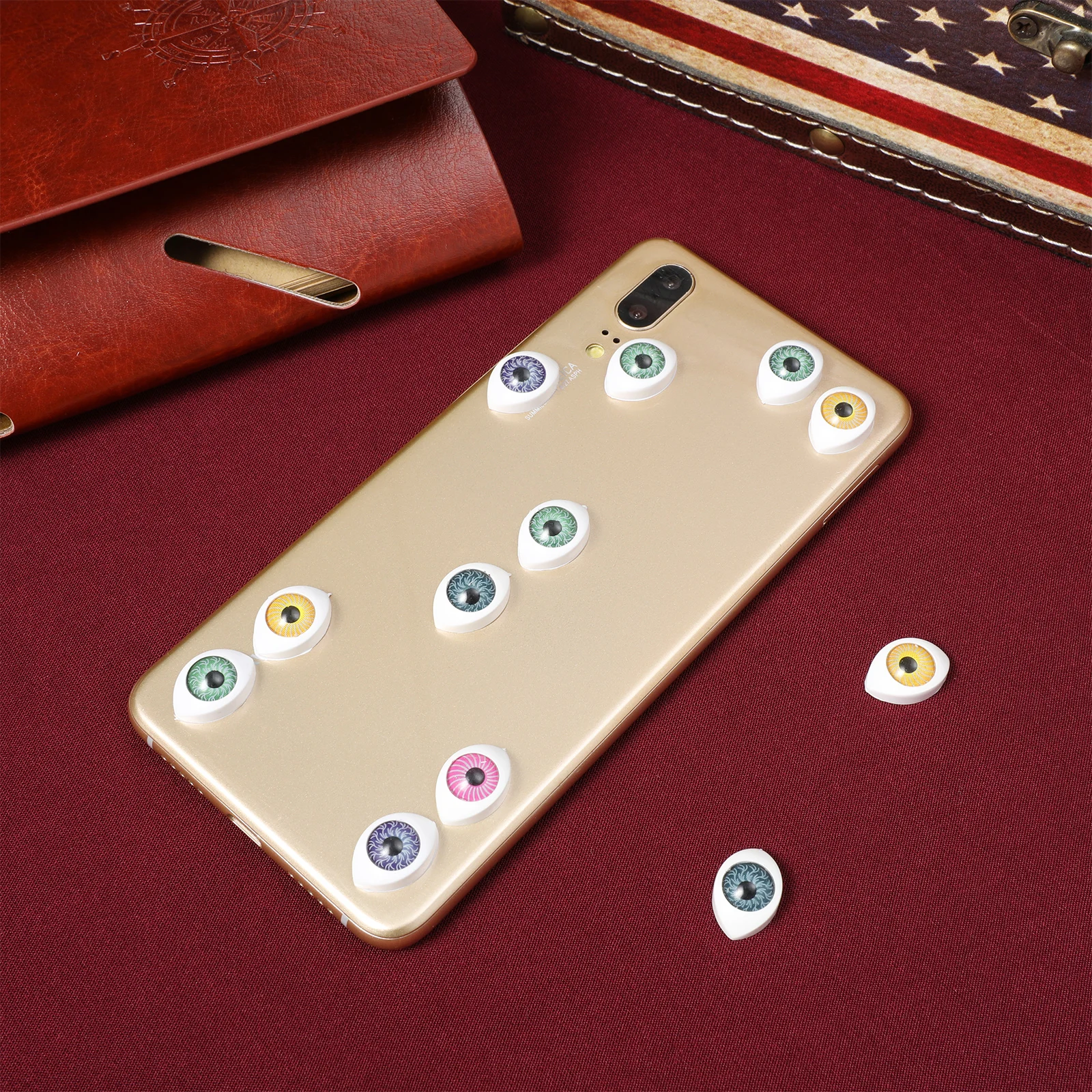 100 pçs globos oculares acrílicos simulado hemisfério olhos falsos para diy artesanato decoração design dos desenhos animados scrapbooking hairpin caso de telefone