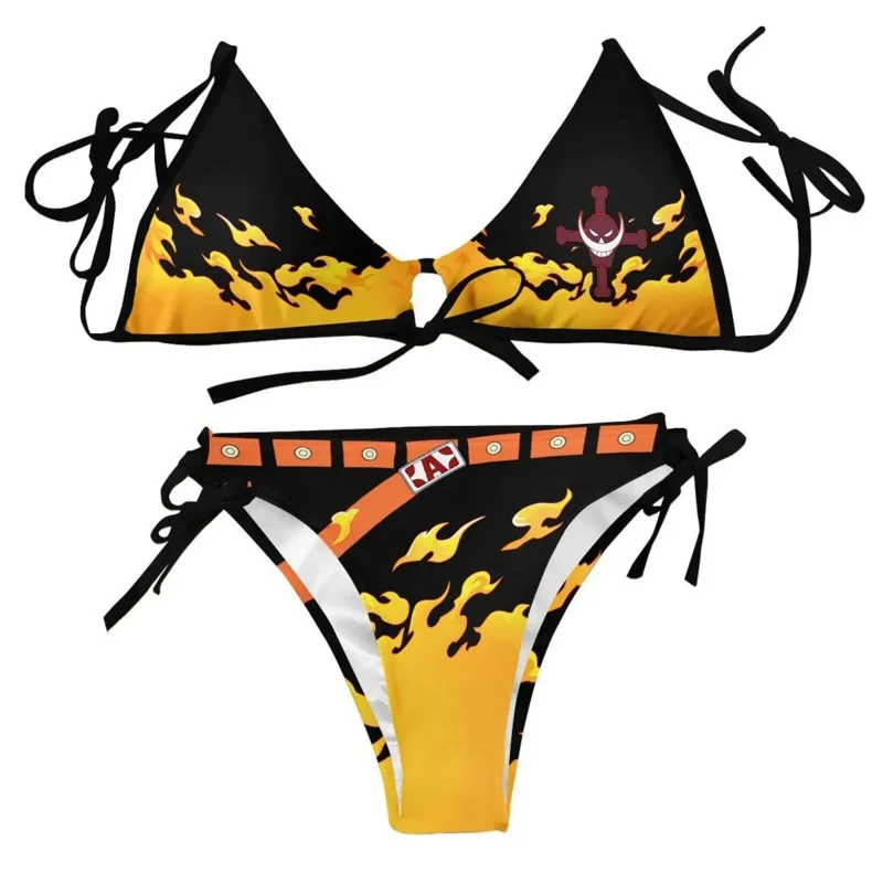 Traje de baño de Anime Portgas D Ace para mujer, Bikini Sexy, traje de baño de verano, traje de fiesta de Halloween