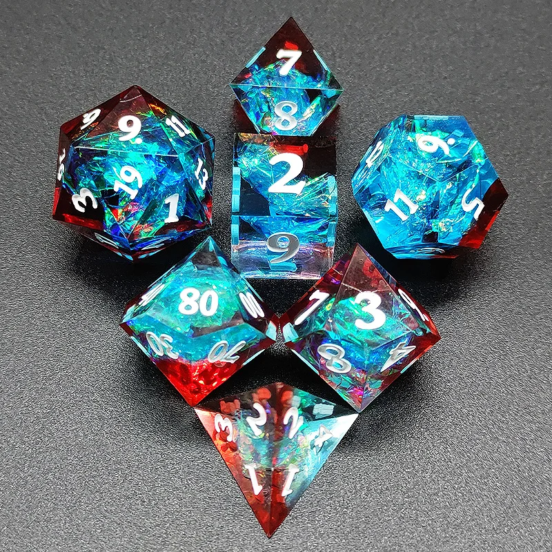 Interface Polyhedral Dice Case Accessories Divination Astrologie Dice D4 D12 D20 Colors Table Set Resin Dados Boardgame HX50TZ