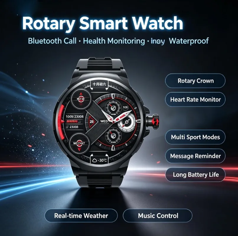Curved Screen 4G Smart Watch Support SIM Card Large Storage Bluetooth Call Social Alert Sports Wristwatch