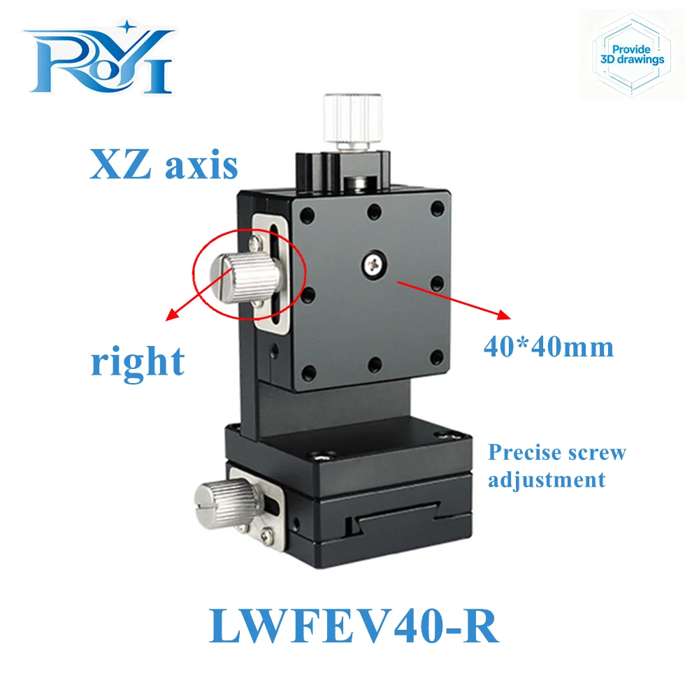 XZ Axis 40mm LWFEV40 Dovetail Groove Precision Screw Adjustment Sliding Table Displacement Platform for Lab Optical Positioning