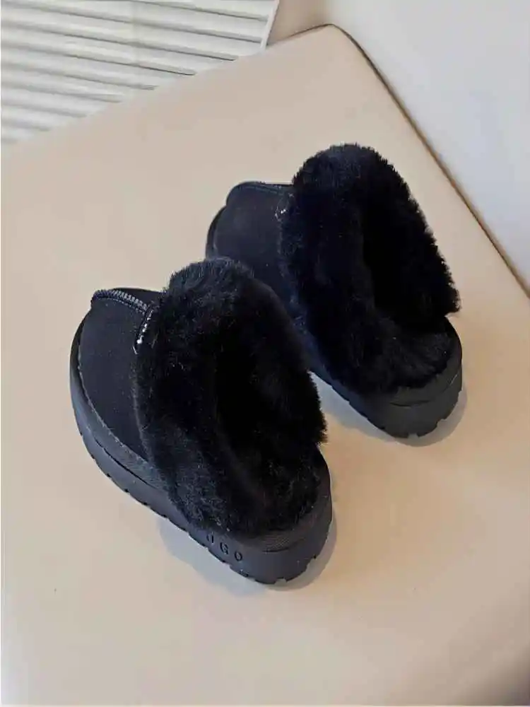 2024 nuove ragazze semplici pantofola fascia elastica moda bambini dita dei piedi avvolto inverno caldo ragazzi bambini scarpe di cotone Casual