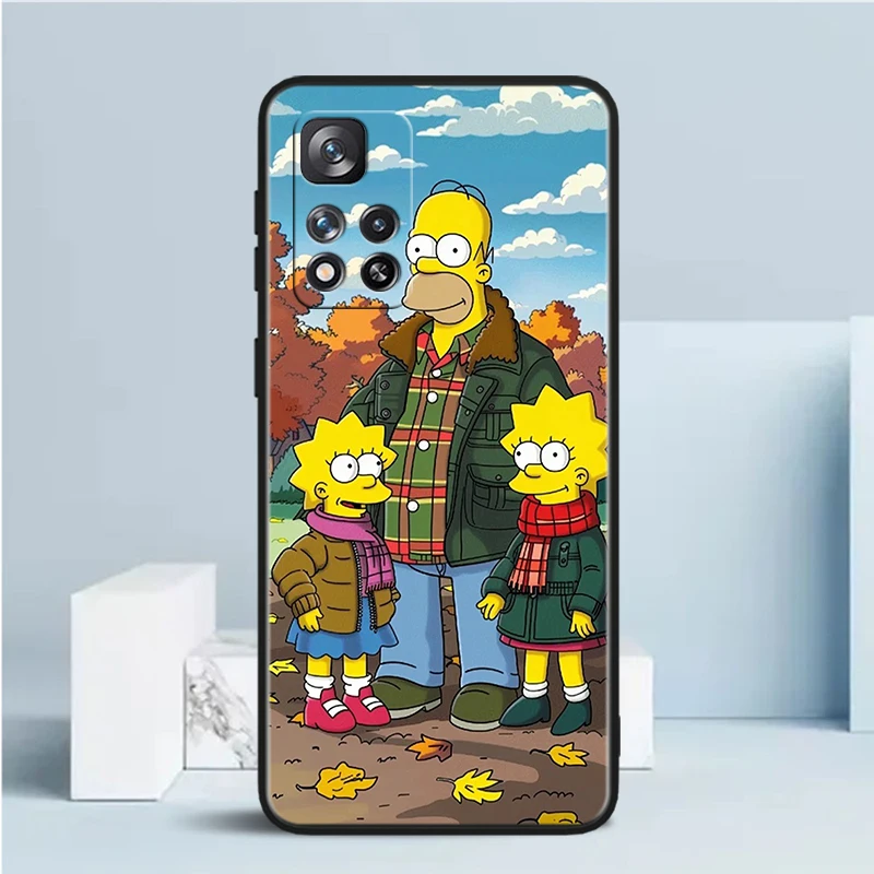 Disney t-the simpsons casing ponsel hitam, sarung pelindung lembut Capa untuk Xiaomi Redmi Note 13 12 11 10 9 Pro Plus S T Max E 4G 5G Funda Shell