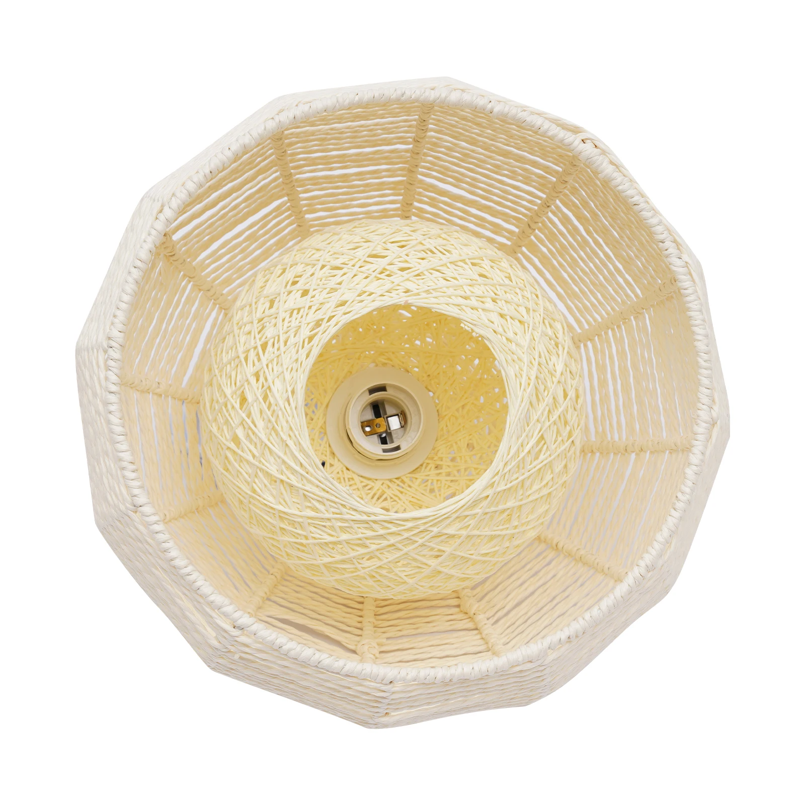 Lodge Wicker Rattan Cell Pendant Light Fixture Farmhouse Hanging Ceiling Lamp