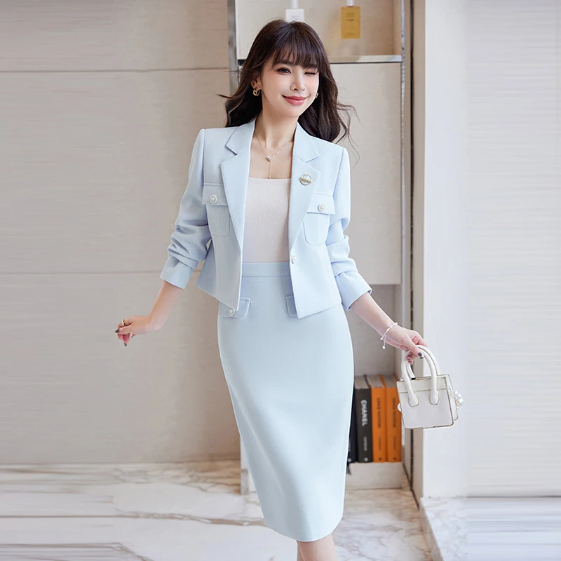 

2026New spring suit dress, fashionable and elegant, suitable for commuting, short blazer dress set for petite women