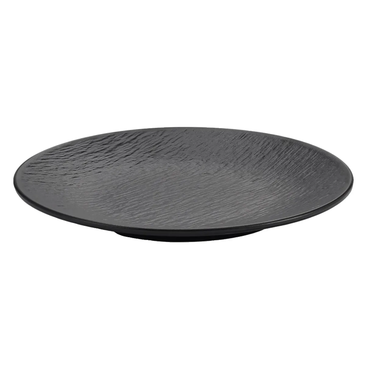 1 Pc Melamine Plate Japanese Plastic Black Disc Fire Western Style Beef Flat Plate Commercial