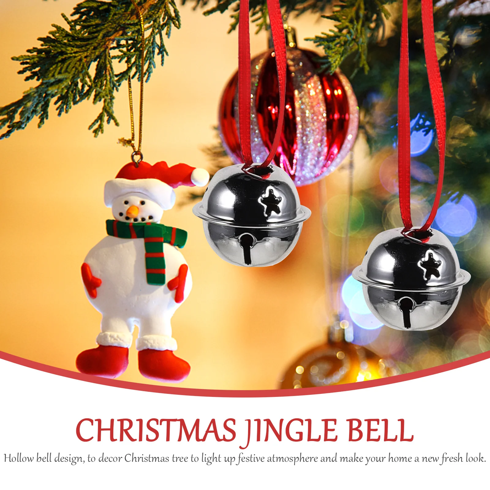 21Pcs Five- Christmas Bells Mini Creative Shiny Rattle Bells Handmade Small Christmas Jingle Bell (20pcs 3cm Silver Be