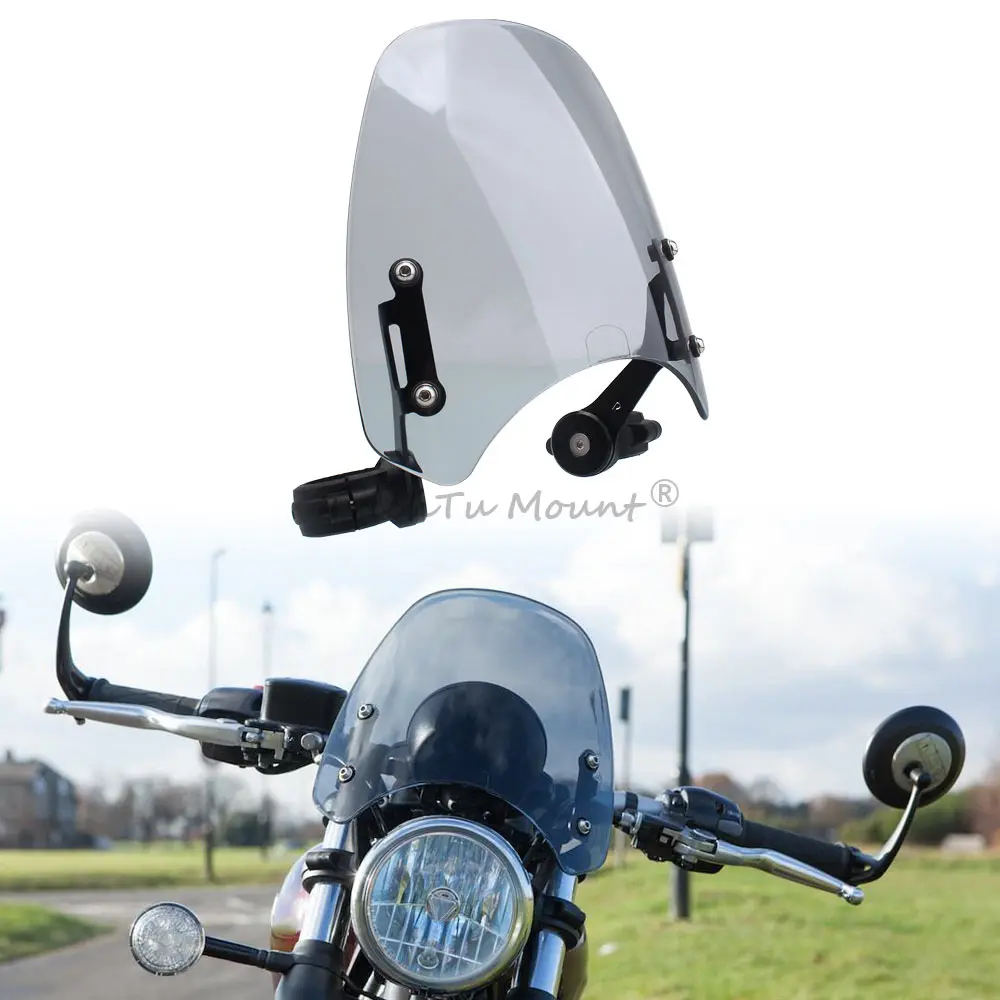 For Triumph Bonneville Bobber Classic Flyscreen Windscreen Motorcycle Windshield Wind Deflector 41mm Front Fork Wind Splitter