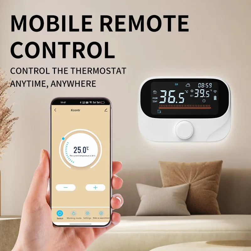 Smart Wifi Heating Thermostat Home Room Wireless Boiler Heater Thermostat RF Battery Gas Boiler Water Temperature Controller