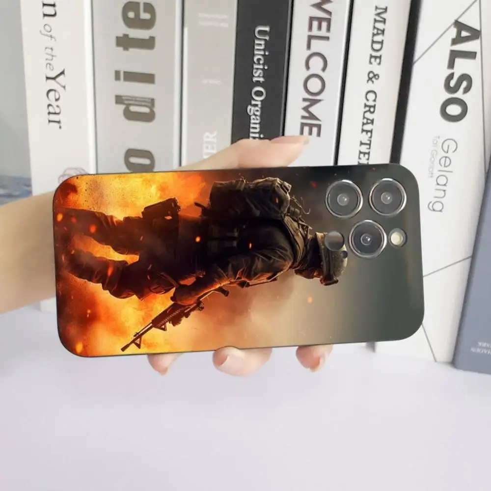 ألعاب الرماية E-Escape F-rom TarkovS جراب هاتف سيليكون ناعم أسود مقاوم للصدمات بولي يوريثان آيفون 16 15 14 13 12 11 Plus Pro Max