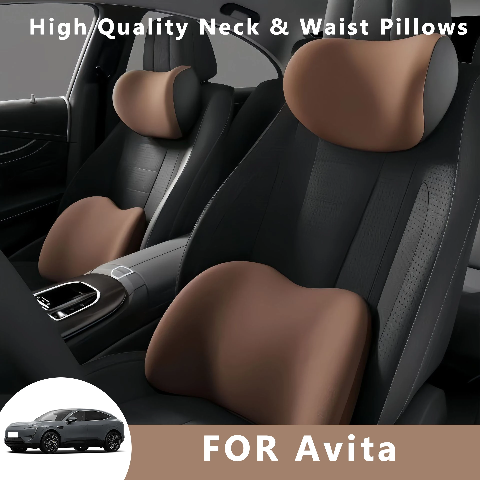 

Car Neck Pillow Protector Auto Seat Headrest Soft Waist Cushion Neck Cushion Backrest Lumbar Support for Avita 11 12