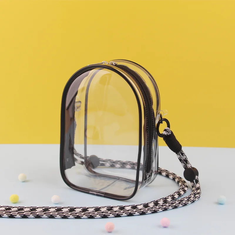 إكسسوار دمية لـ Labubu Protect Case 15 سنتيمتر حقيبة كتف دمية قطنية حقيبة تخزين PVC/حقيبة مشي مقاومة للغبار مع حبل معلق