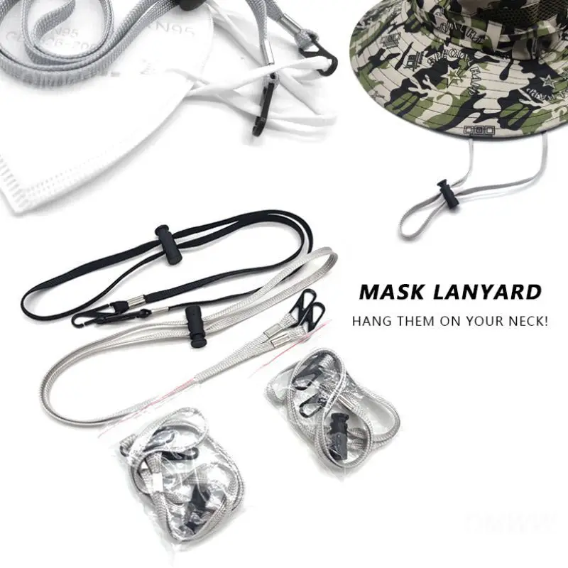 Mask Hanging Rope Face Mask Lanyard Mask Holder Adjustable Traceless Ear Hanging Rope Two Hooks