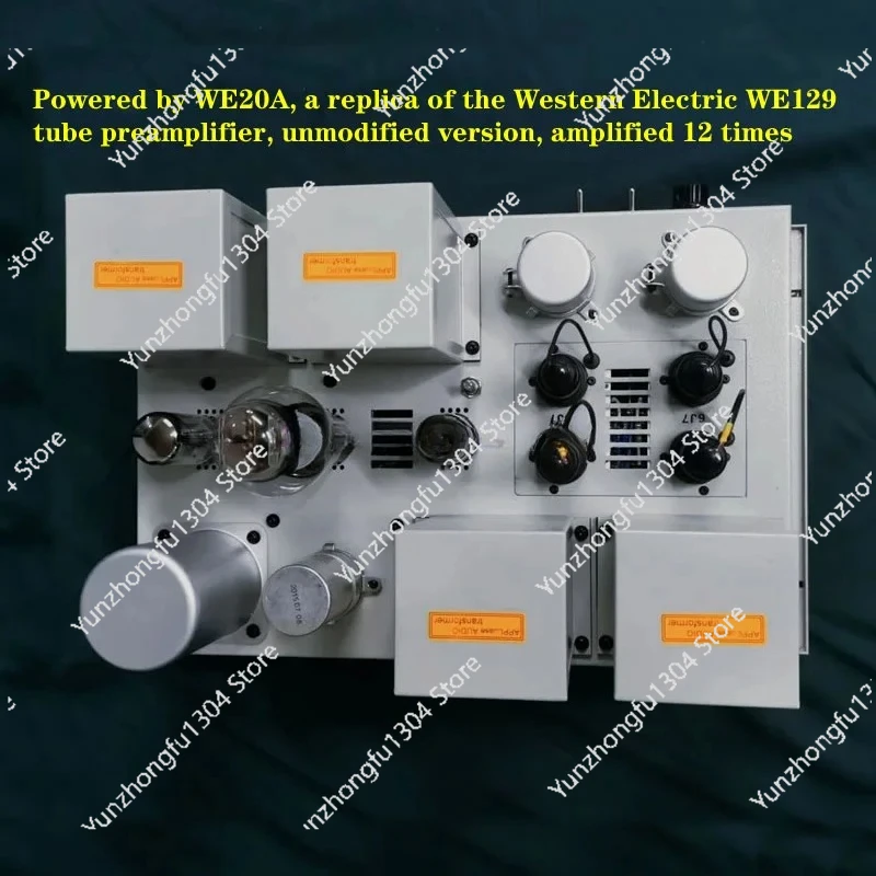

Re-engraved version of Western Electric WE129 tube preamplifier, unmodified, WE20A power supply, 12 times amplification