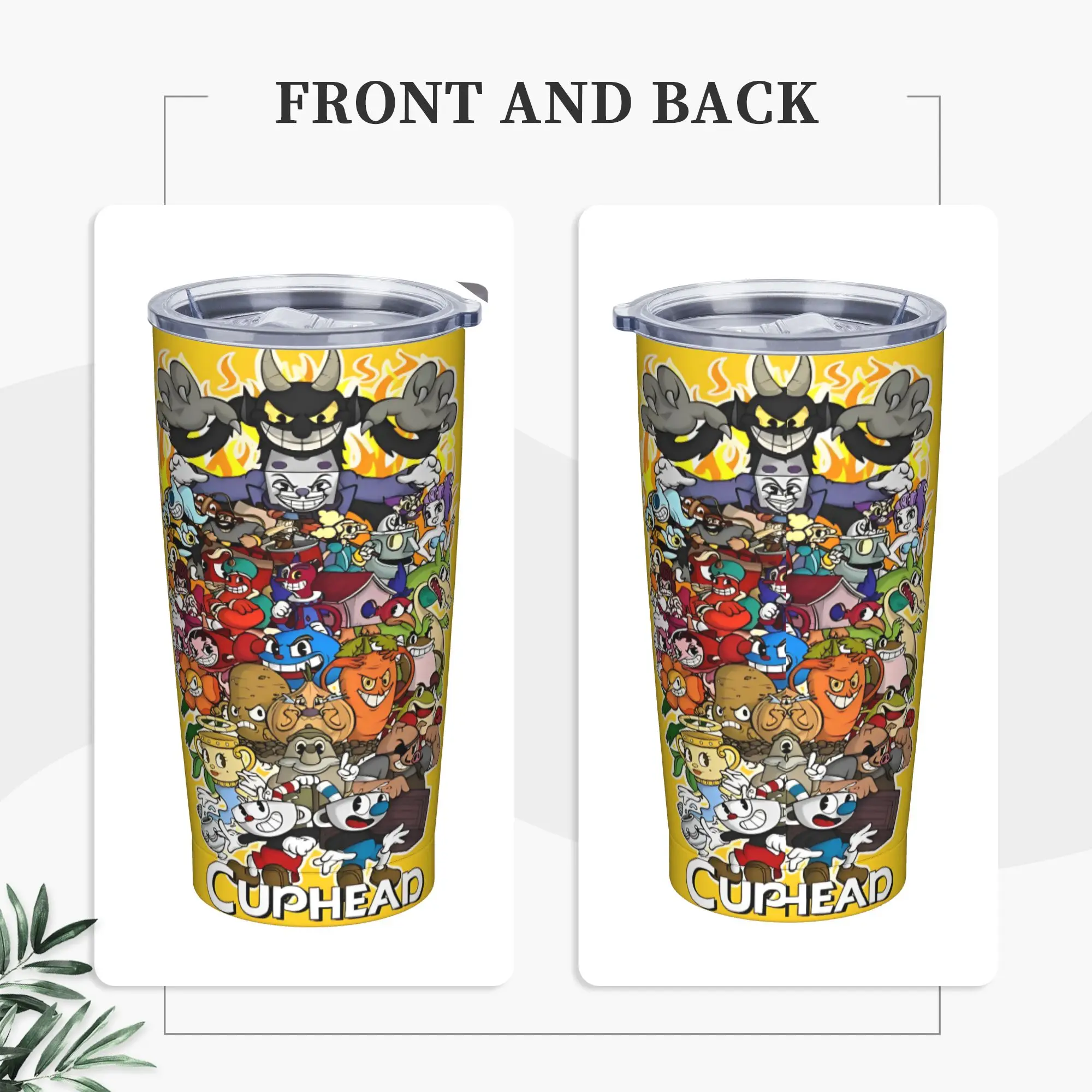 Cuphead Don't Deal with the Devil Insulated Tumbler with Lid  Stainless Steel Coffee Mugs Outdoor Portable Spill Proof Cups 20oz