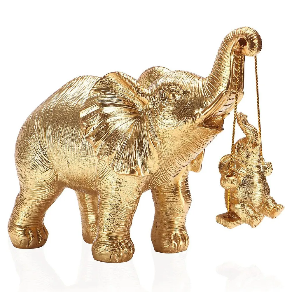 Elephant Statue. Gold Elephant Decor Brings Good , Health, Strength Elephant Gifts, Decorations Applicable Home