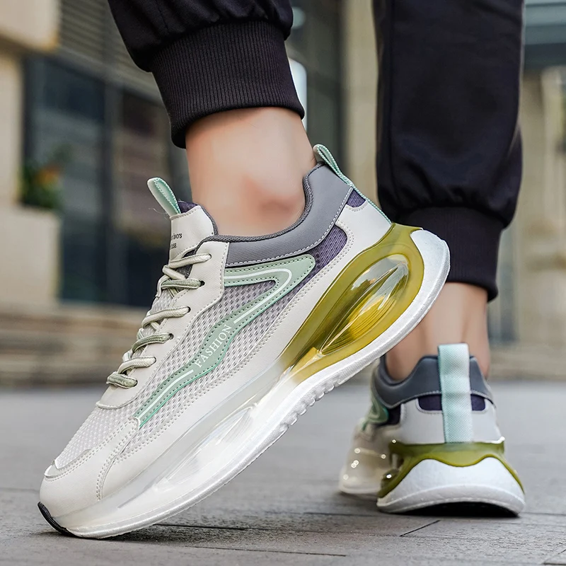 

2026 Summer New Mesh Sneakers Breathable Thick Sole Dad Shoes Soft Cushion Trendy Casual Sports Shoes