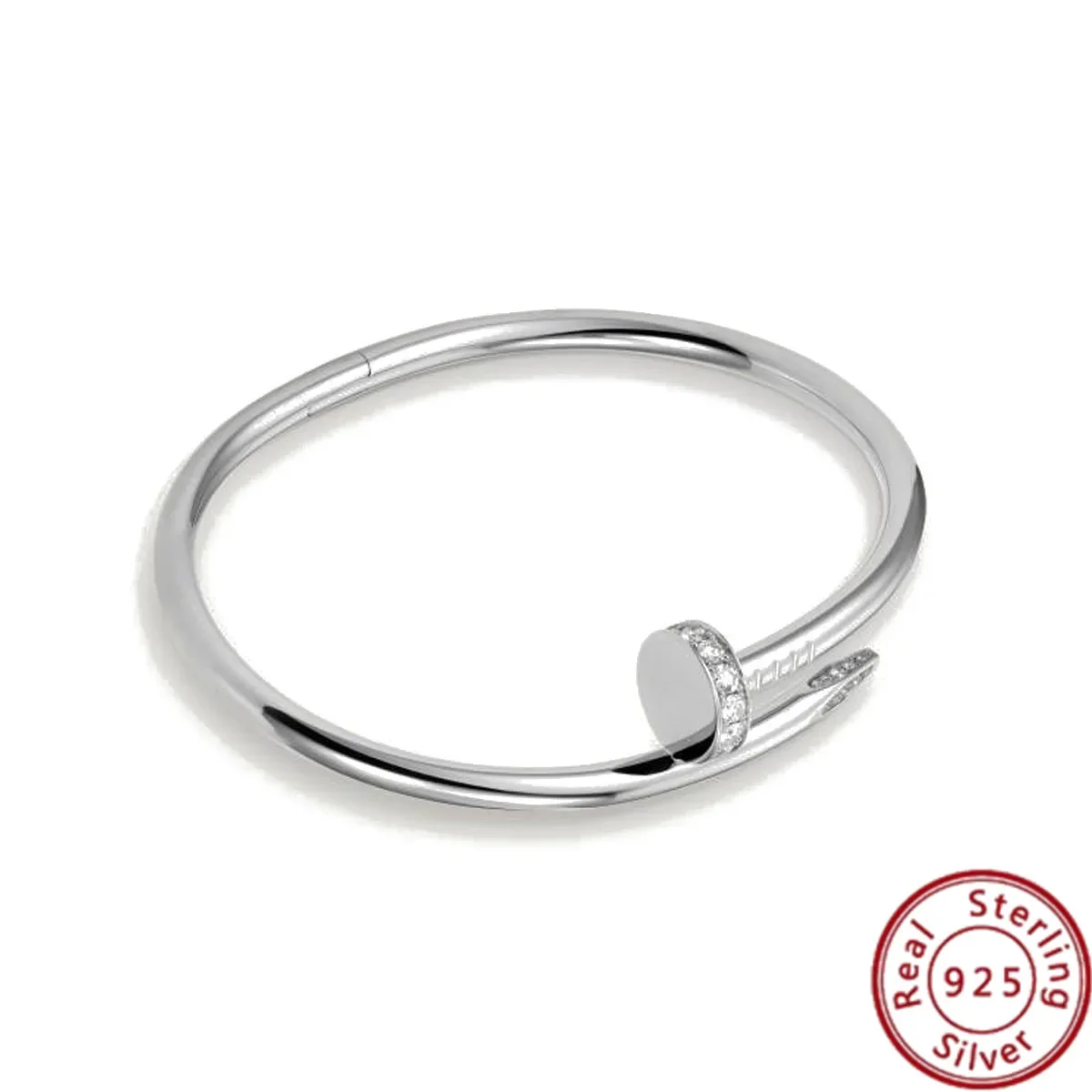 CAR-Luxury And High-Quality Classic Juste Un Chou Silver Bangle Set With 32 Round Brilliant Diamonds - A Valentine'S Day Gift