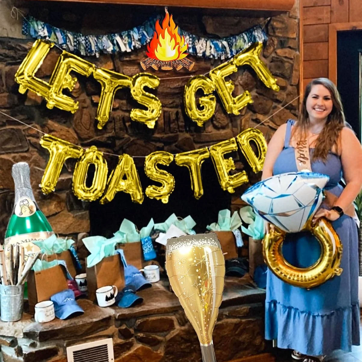 LaVenty Lets Get Toasted Bachelorette Decoration Mountain Engagement Decoration Mountain Bachelorette Decoration