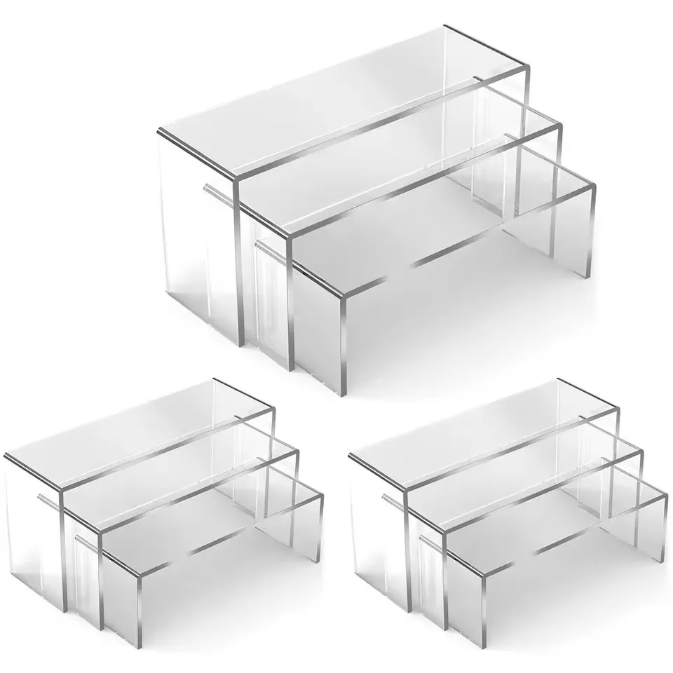 3/6/9/12Pc Helder Acryl Display Stand Cosmetische Tas Sieraden Showcase Bekerhouder voor thuis Winkel standbeeld Model Aardewerk Display Riser
