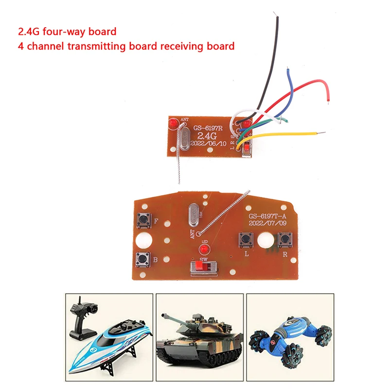 2.4G Four Channel Transmitter Receiver Board For RC Car Remote Control Toys Parts Module High Quality Circuit Board PCBA