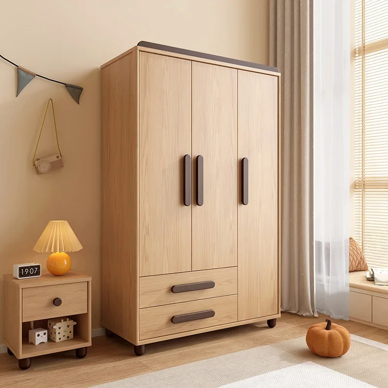Multilayer board wardrobe Modern simple two-door three-door swing-open door wardrobe Size apartment children's