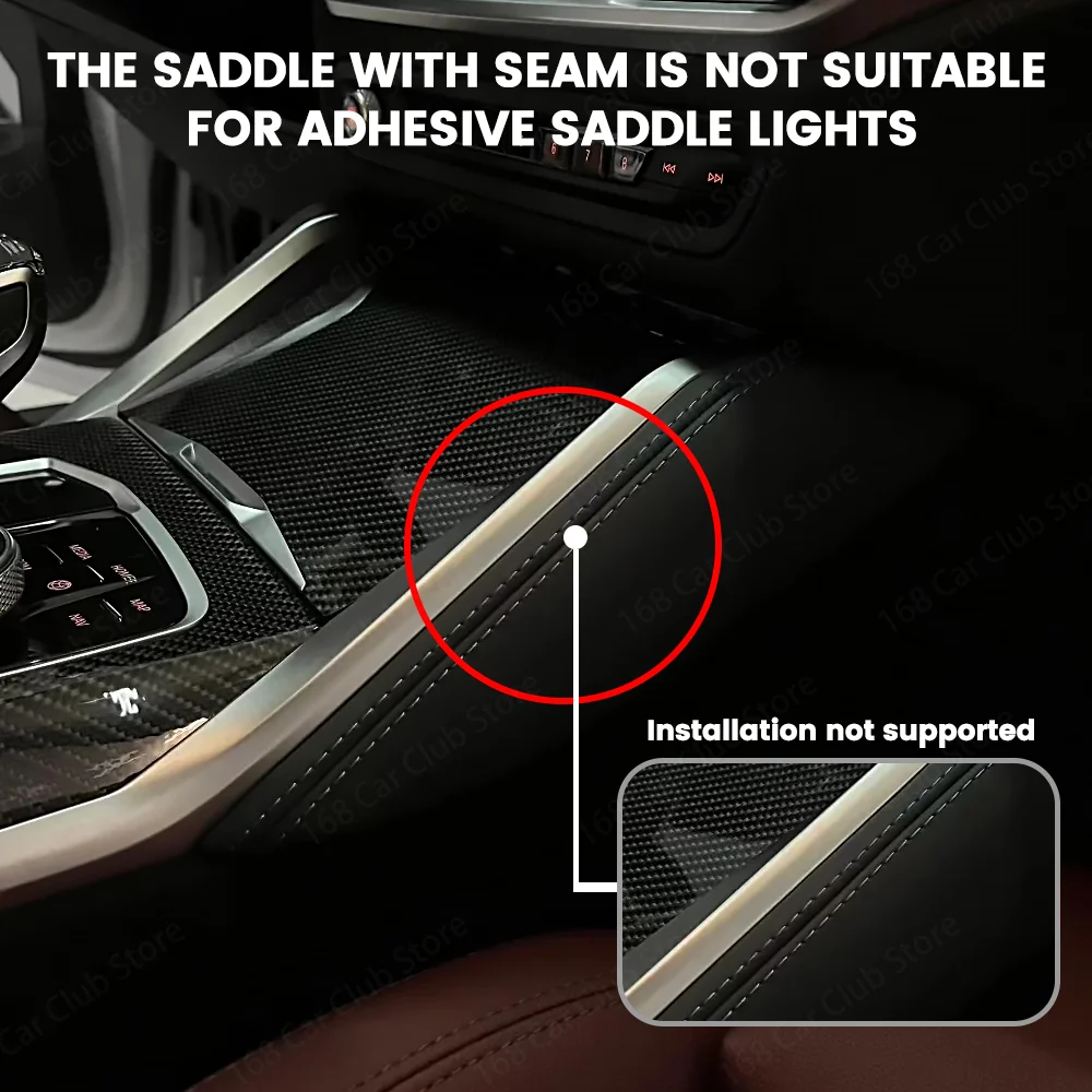 LED 11 color adhesive center console saddle light ambient light For BMW New 3/4 Series G20 G22 M3 M4 Car Console Saddle Light