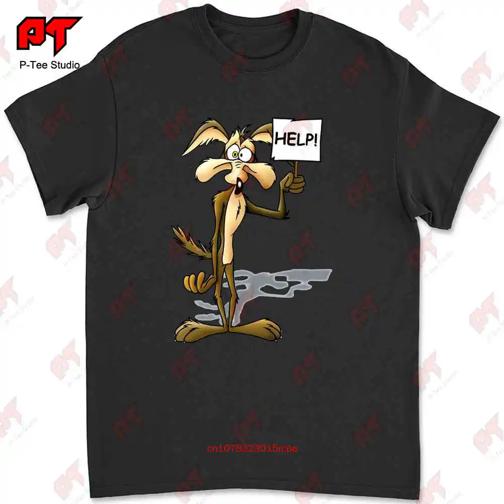 Maglia Willy Coyote Road Runner Cartone Help T-shirt 7WP4