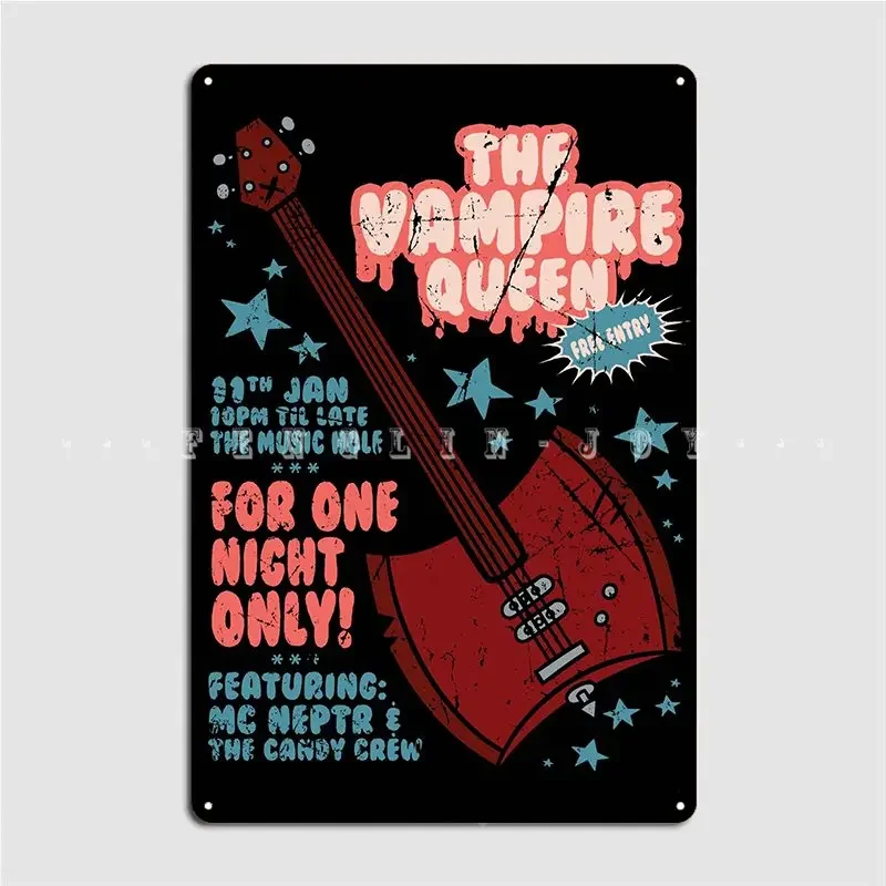 The Vampire Queen Music Poster Poster Metal Plaque Decoration Club Party Wall Decor Garage Club Tin Sign Poster