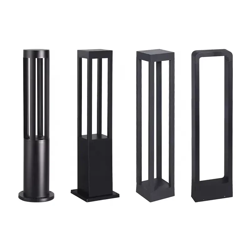 Outdoor waterproof lawn light 40/60/80 cm cylindrical round four-sided luminous aluminum garden light
