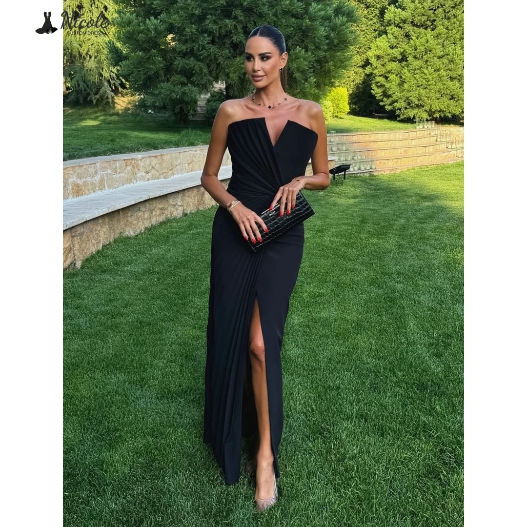 

Nicole Robes De Cocktail Dresses Slit Line A Women's Prom Dress 2025 Custom Made Off-shoulder Elegant Gown Robe Soiree Evening
