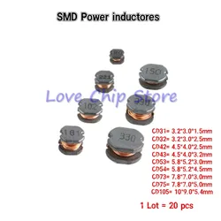 50pcs Inductores de potencia SMD Power Inductor CD42 2.2uH 3.3uH 4.7uH 6.8uH 10uH 22uH 33UH 47UH 2R2 3R3 4R7 6R8