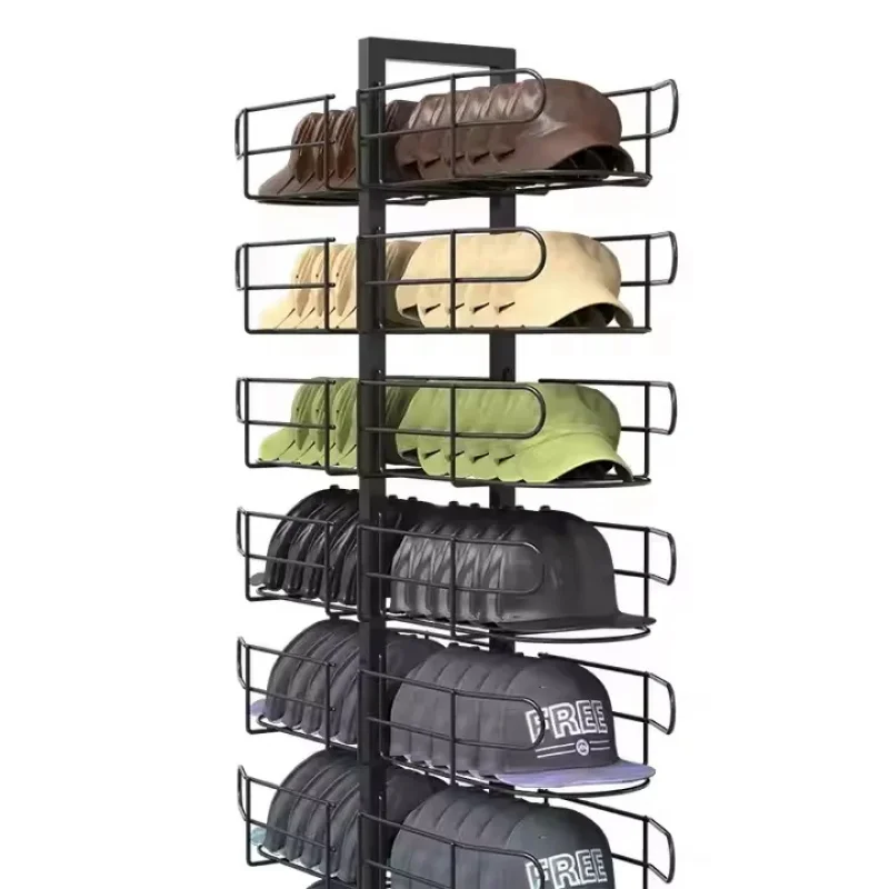 custom.Customized Metal Wire Supermarket Rack & Hat Display Stand with Powder Coated Quick Installation Retail Stores