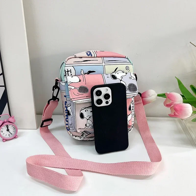 Snoopy torby Crossbody dla pań Kawaii torebki na telefon etui orzeszki ziemne torby na ramię dla kobiet portmonetka ładny portfel z kreskówek