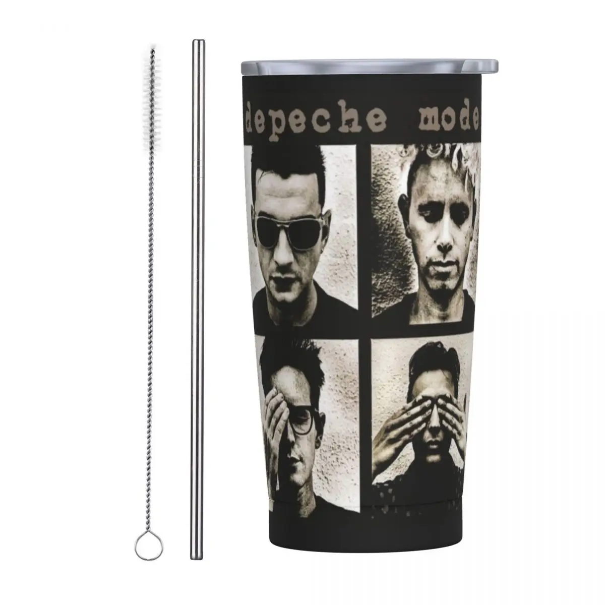 D-Depeches Modes Stainless Steel Tumbler Music Album Thermal Mug With Straws and Lid Large Car Mugs Cold Drink Water Bottle