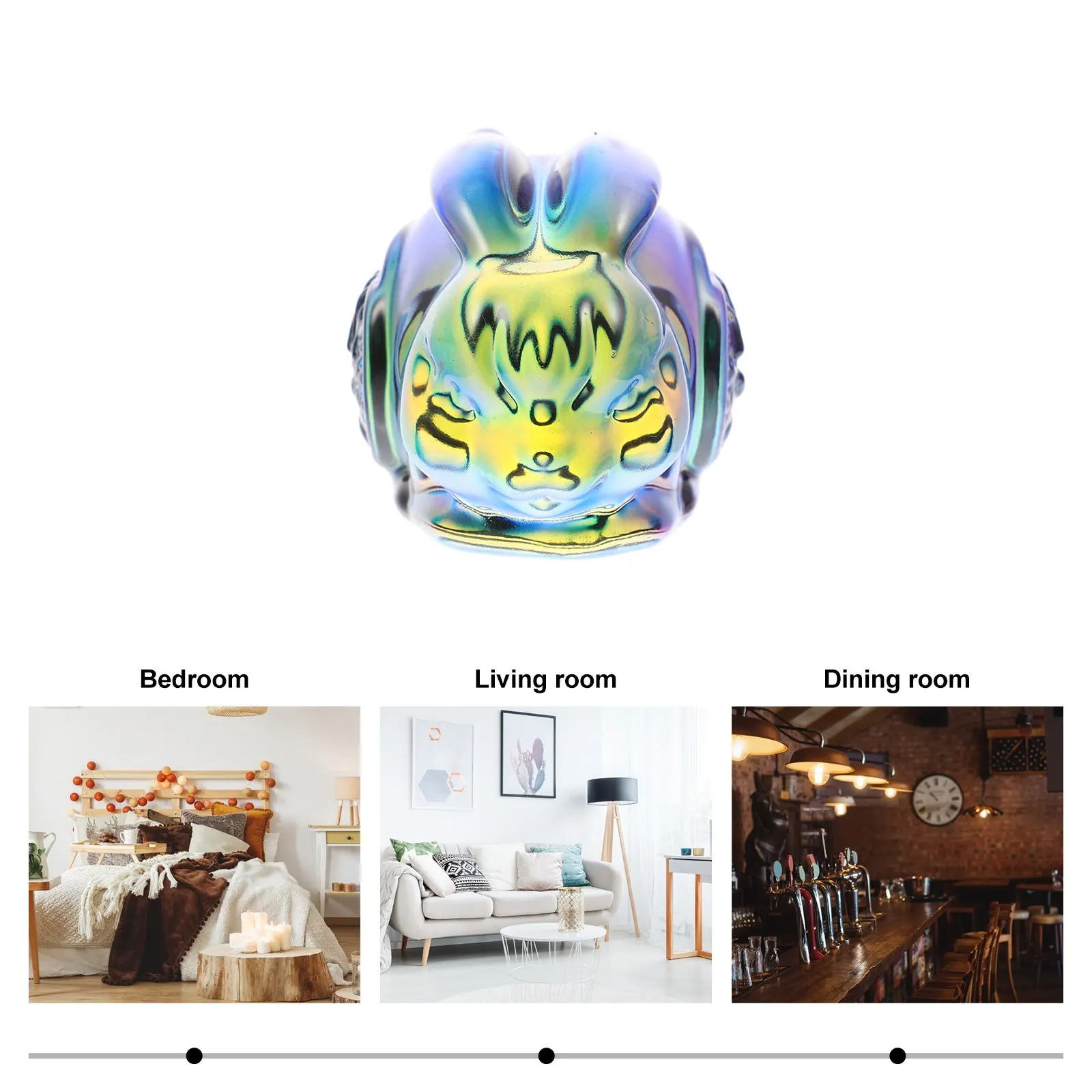 

Glass Rabbit Ornament Exquisite Home Decor Premium Material Fine Workmanship Creative Desktop Decoration Refreshing Atmosphere