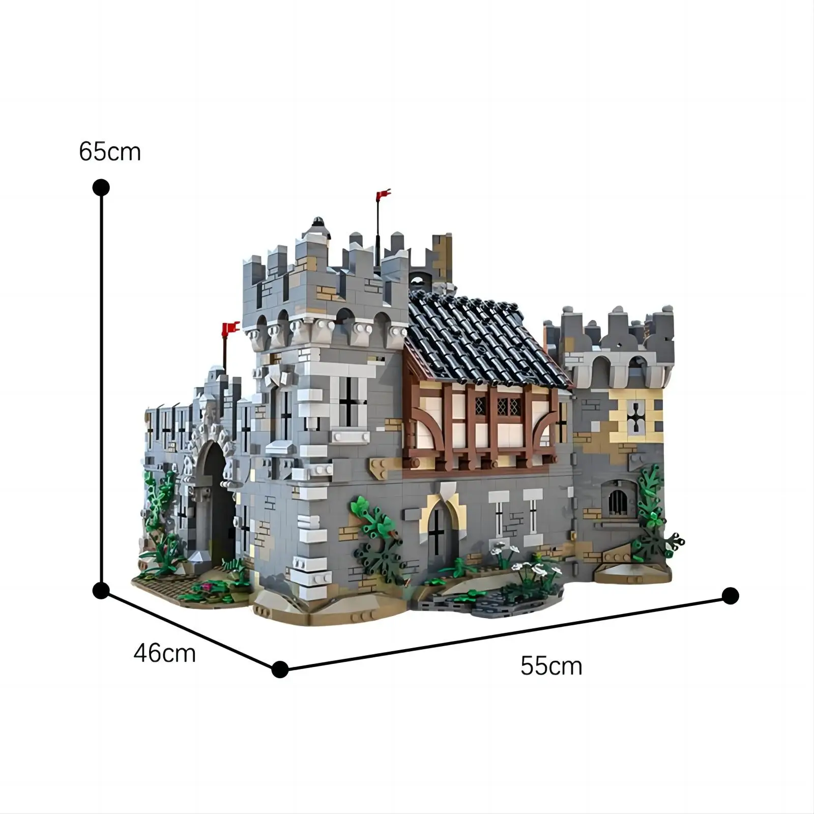 Applicable building block MOC-68151 Medieval building classic module Lion castle assembled toy ornament