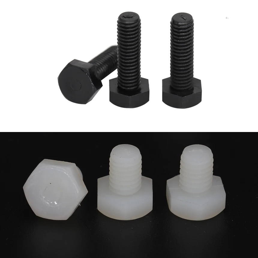 

M3 M4 M5 M6 OD 4mm 5mm 6mm to 60mm White Black Nylon Plastic Insulation Bolt Metric Thread External Hex Hexagon Screw