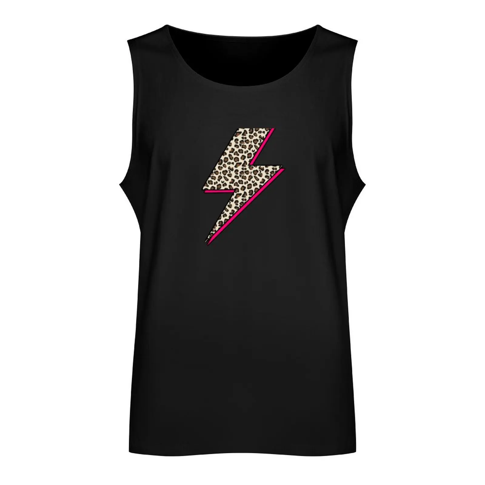 cheetah print lightning bolt Tank Top sports clothes for men men clothes bodybuilding t shirt