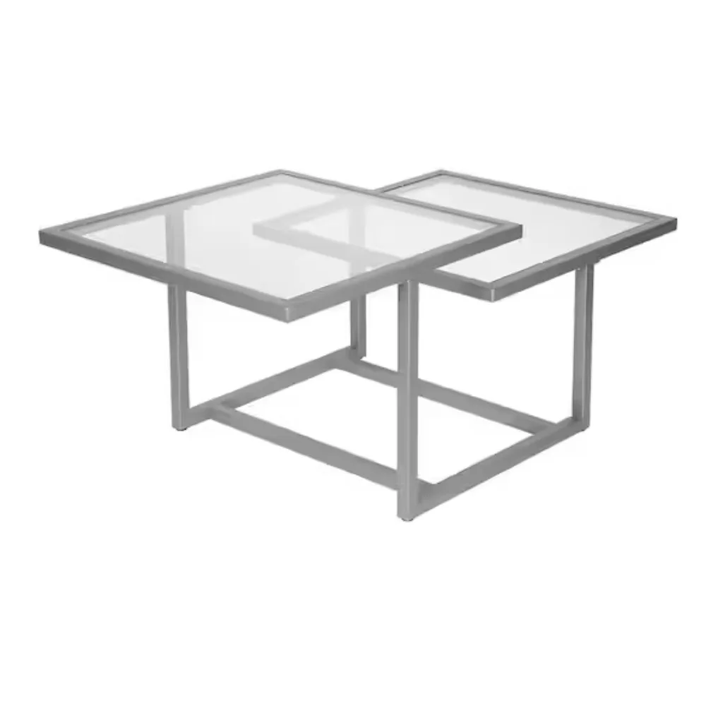 Amalie 43 in.  Large Rectangle Glass Coffee Table